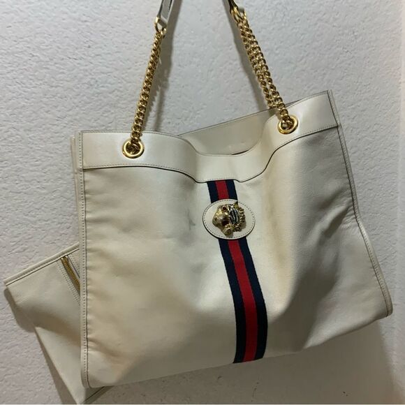GUCCI Ivory Calfskin Large Rajah Chain Tote authentication certificate - Picture 3 of 16